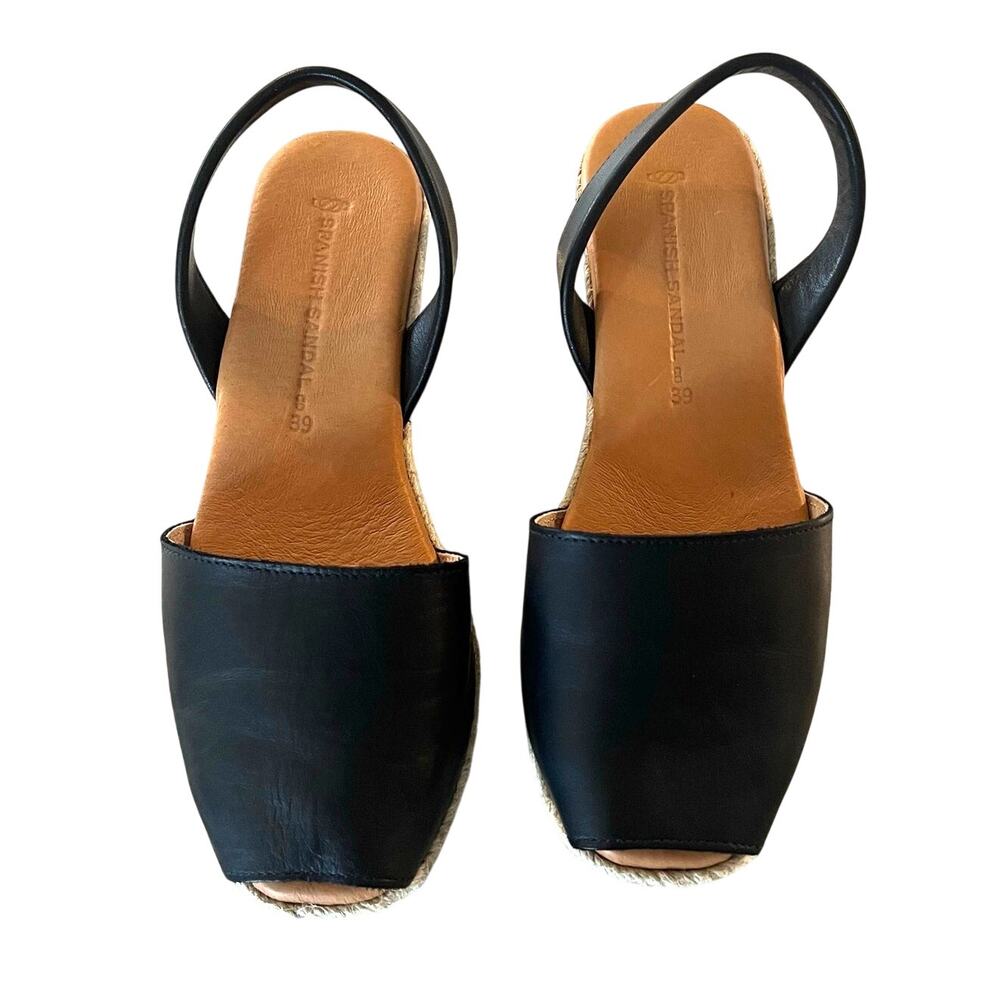 The Spanish Sandals Co Black espadrille wedges - Picture 3 of 8